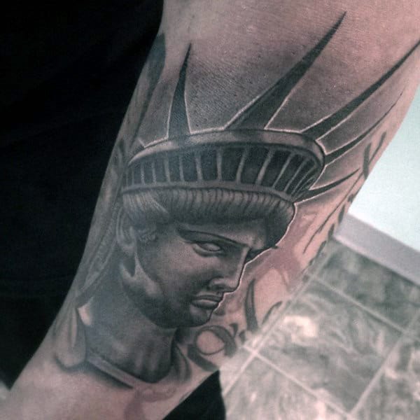 Manly Statue Of Liberty Tattoo