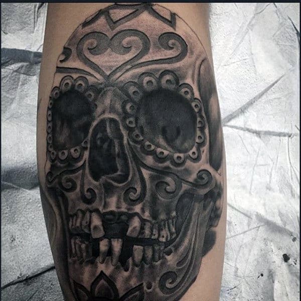 Manly Sugar Skull Tattoos For Men