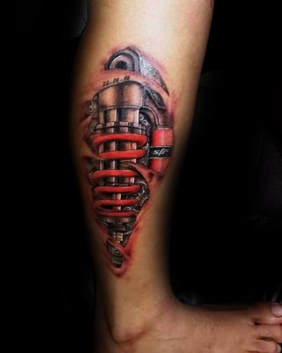 Manly Suspension Tattoo Design Ideas For Men On Side Of Leg