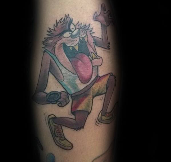 Manly Tasmanian Devil Tattoo Design Ideas For Men Leg Calf