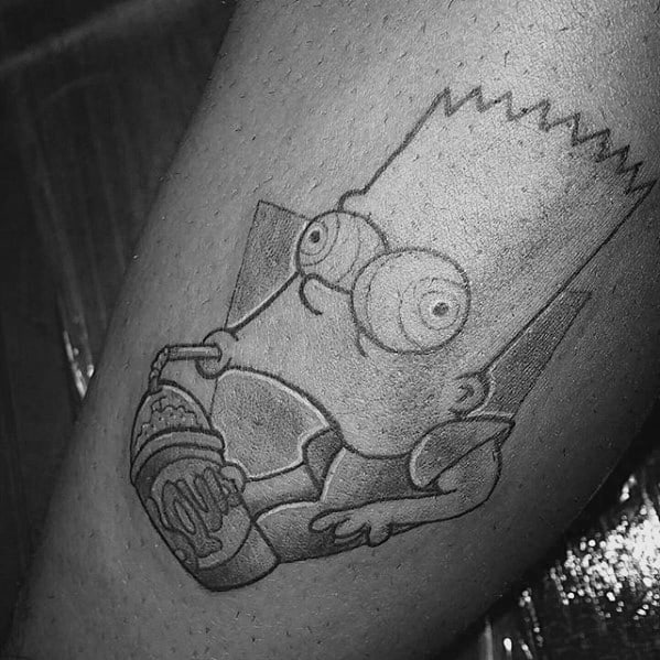 Manly Thigh Bart Simpson Tattoo Design Ideas For Men