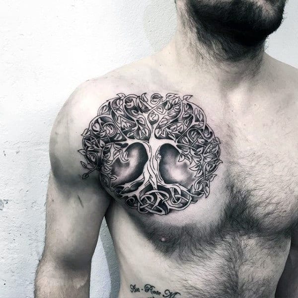 Manly Tree Of Life Insane Mens Tattoo On Chest