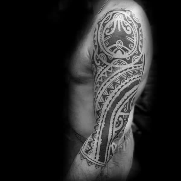 Manly Tribal Half Sleeve Tattoo Design Ideas For Gentlemen