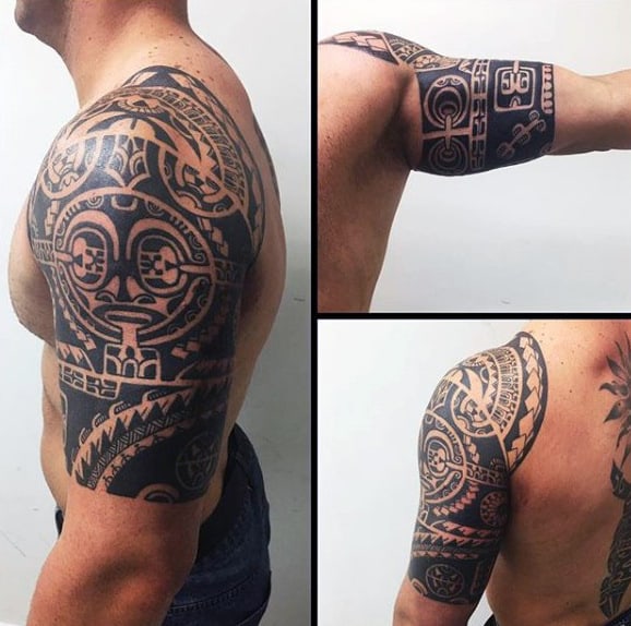 Manly Tribal Half Sleeve Tattoo Design Ideas For Males