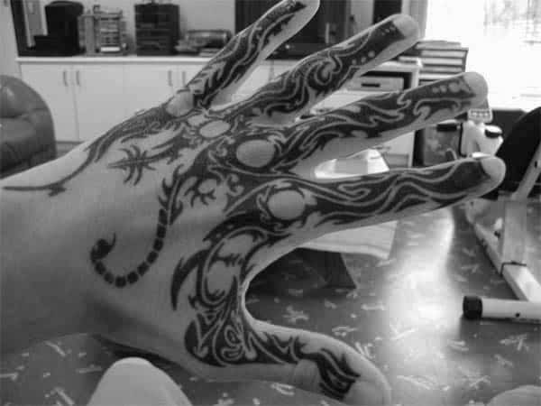 Manly Tribal Hand Tattoos For Guys