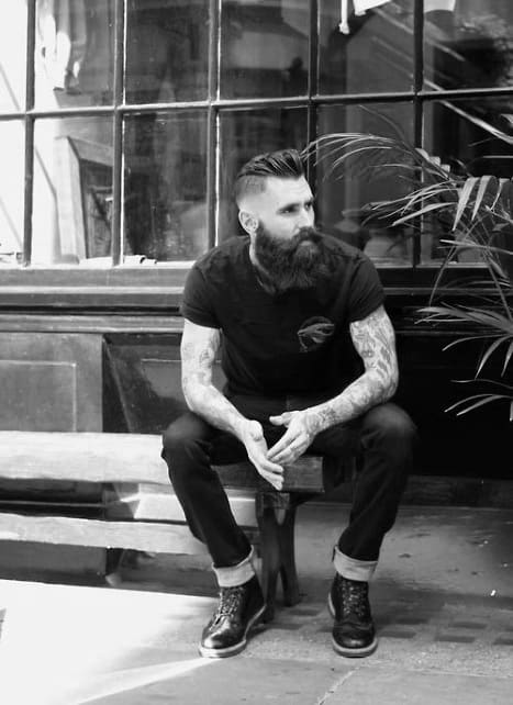 Manly Undercut Slicked Back Haircut For Gentlemen With Beards