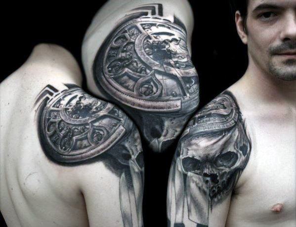 Manly Unique Skull Mens Shoulder Tattoos