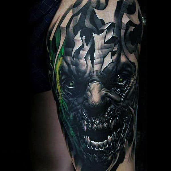 Manly Zombie Upper Arm Tattoo On Guy