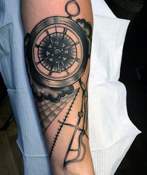 Map Compass Tattoo For Men