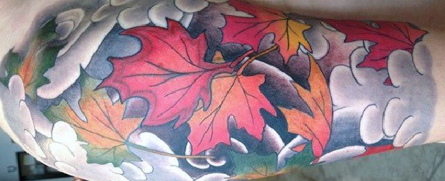 Maple leaf tattoo sleeve