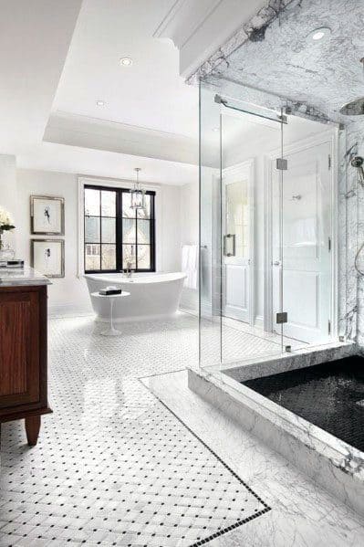 marble shower interior