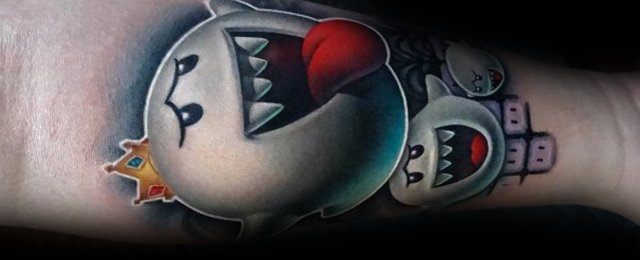Mario Ghost Tattoo Ideas For Men