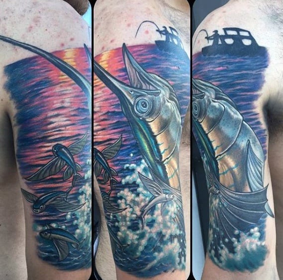 Marlin Guys Tattoo Designs 3d Arm