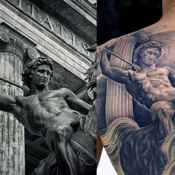 Marvellous Herculean Warrior Tattoo Mens Back