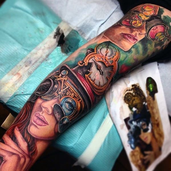 Marvellous Steampunk Tattoo Guys Sleeve