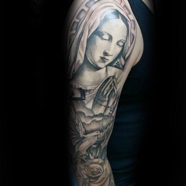 Mary The Blessed Virgin Mens Religious Themed Full Sleeve Tattoos