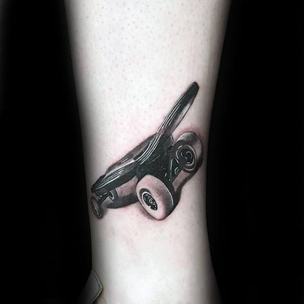 Masculine 3d Badass Small Skateboard Forearm Tattoo