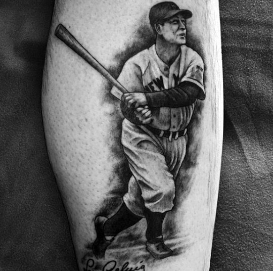 Masculine Baseball Player Tattoos