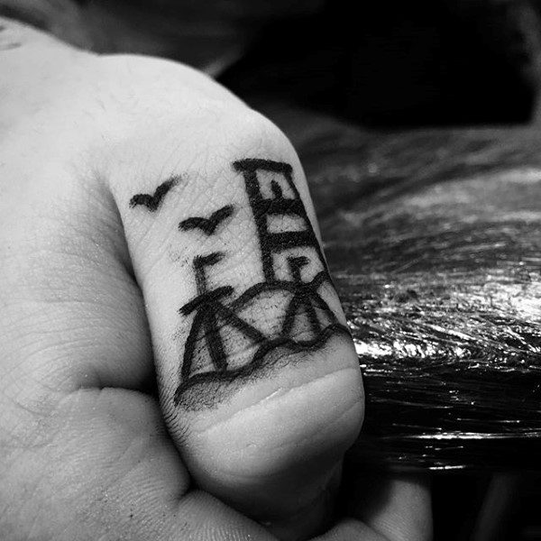 Masculine Beach Thumb Male Tattoos