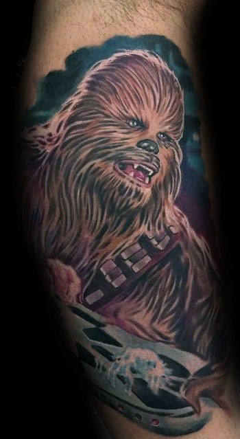 Masculine Chewbacca Star Wars Themed Arm Tattoo For Men