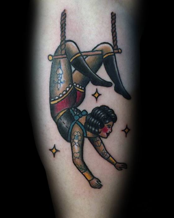 Masculine Circus Tattoos For Men On Leg