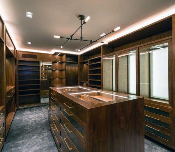 Masculine Closet Lighting Design Ideas
