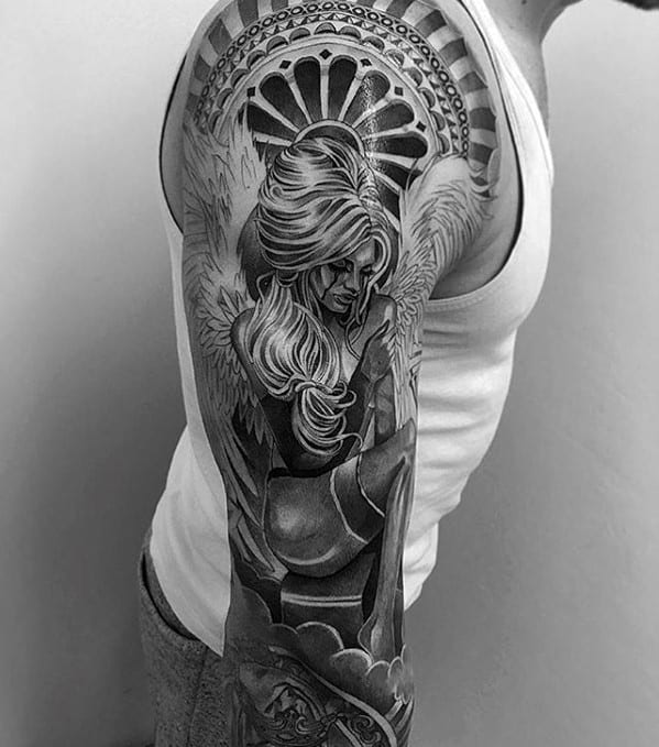 Masculine Different Chicano Themed Mens Full Arm Sleeve Tattoos