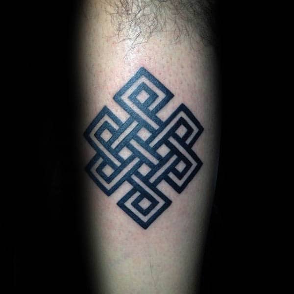 Masculine Endless Knot Inner Forearm Male Tattoos