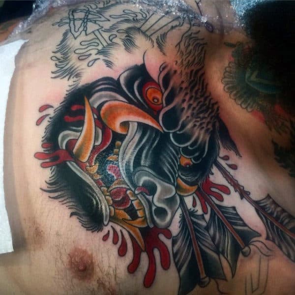 Masculine Ens Old School Boar Upper Chest Tattoo Inspiration