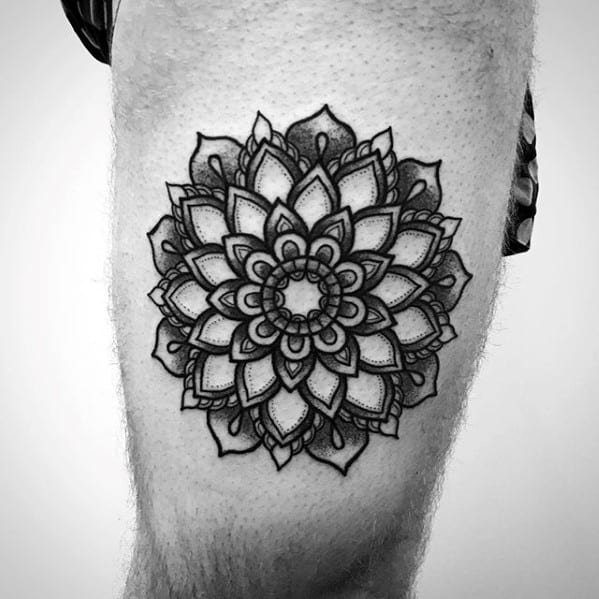 Masculine Flower Mandala Tattoos For Men