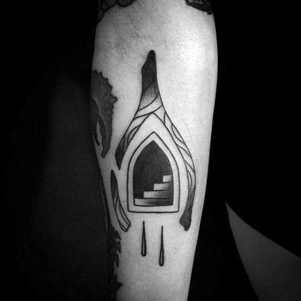 Masculine Forearm Staircase Wishbone Tattoos For Men