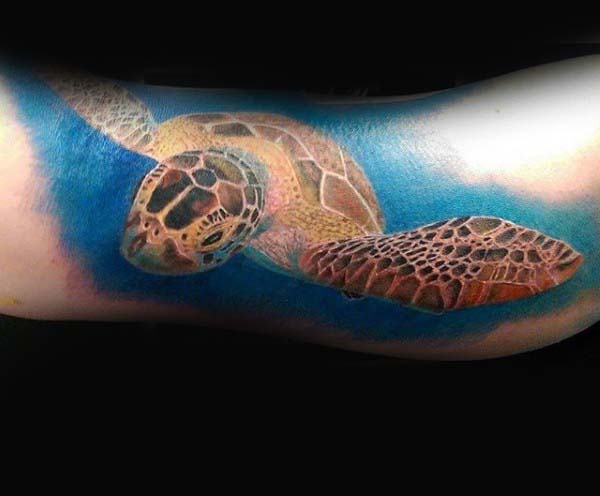 Masculine Guys Arm Turtle Tattoo Ideas