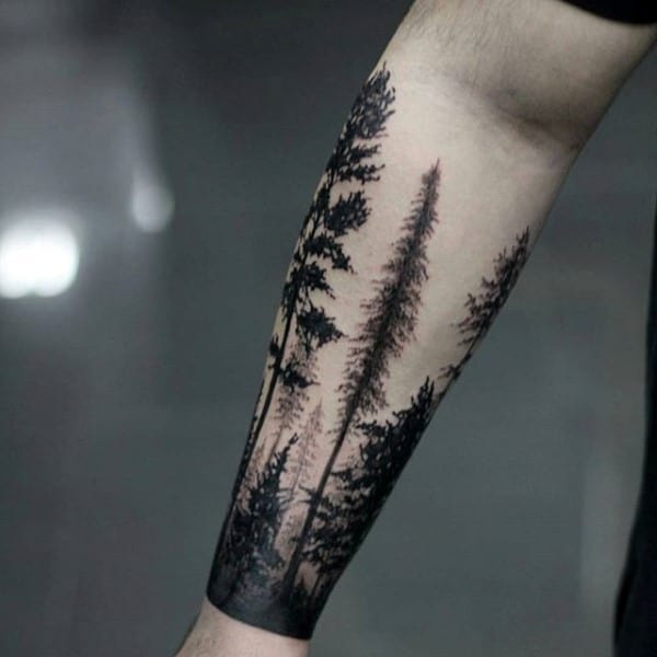 Masculine Guys Forearm Tree Tattoo Design Ideas