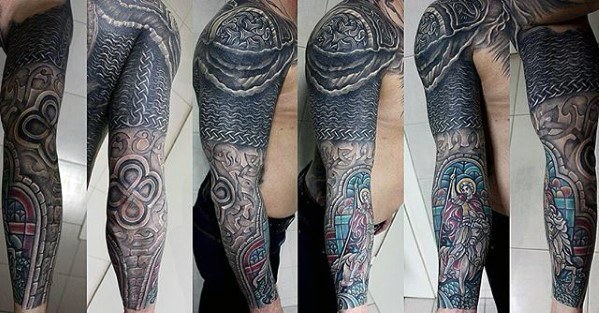Masculine Guys Tattoo Cover Up Sleeve Ideas