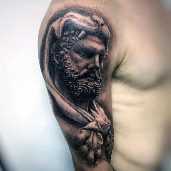 Masculine Hercules Half Sleeve Tattoos For Guys
