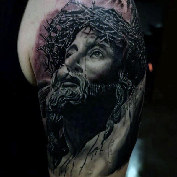 Masculine Jesus 3d Guys Arm Tattoos