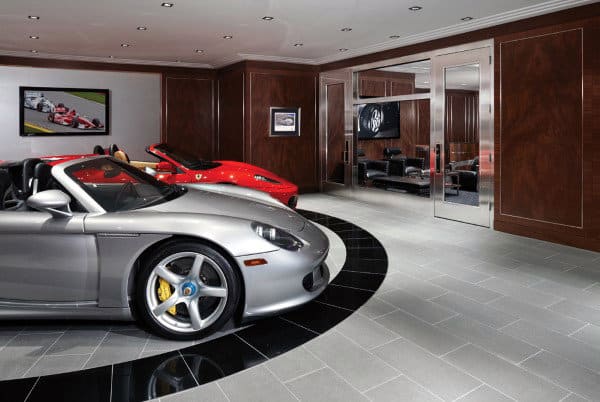 Masculine Luxury Garage Floor Stone Tiles