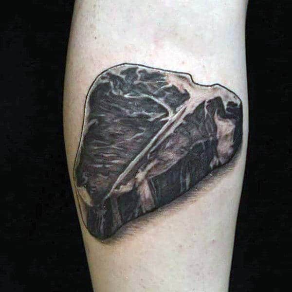 Masculine Male Forearms Grey Meat Food Tattoo