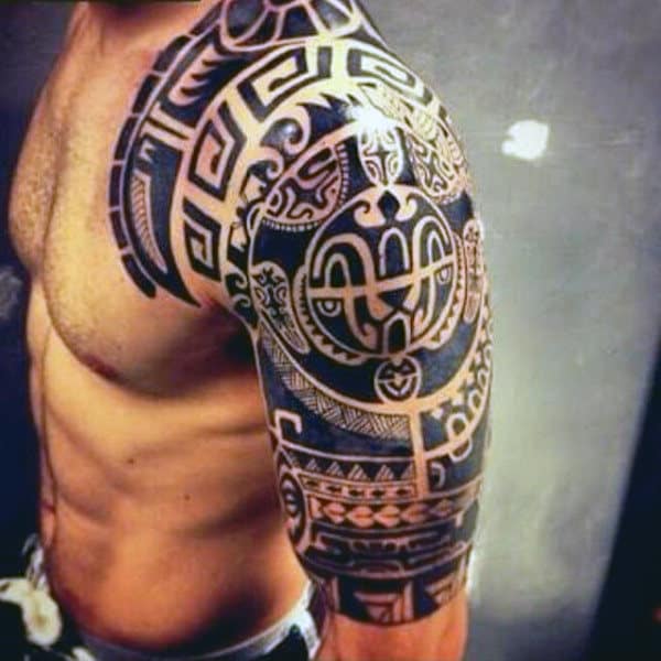 Masculine Male Tribal Half Sleeve Tattoo Ideas