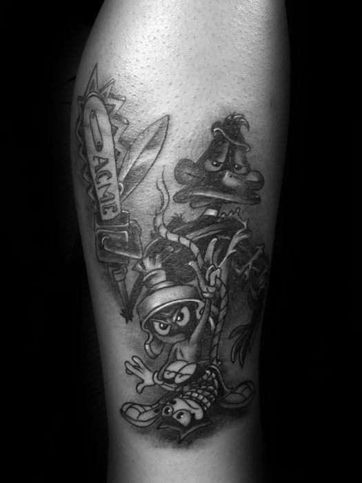 Masculine Marvin The Martian Guys Leg Tattoo Designs