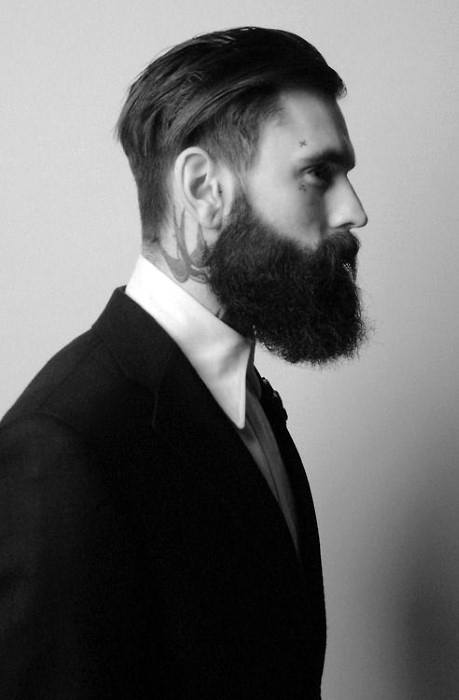 Masculine Medium Straight Hair For Males With Beards