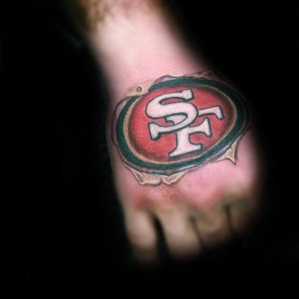Masculine Mens 3d Hand San Francisco 49ers Tattoo