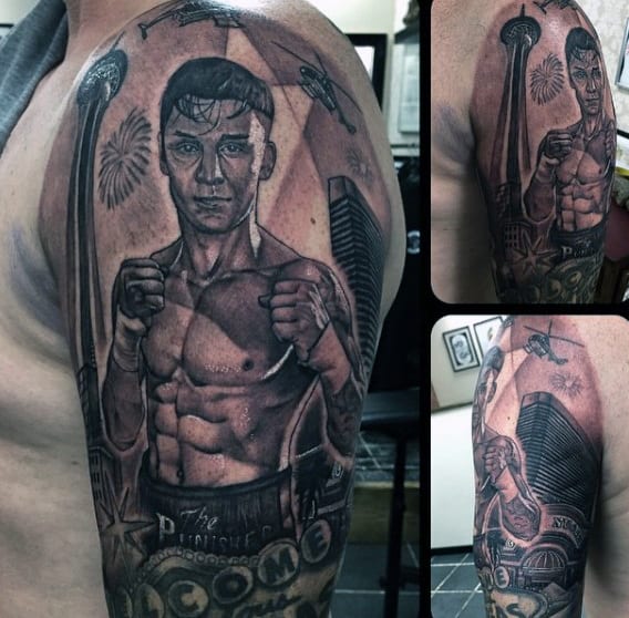 Masculine Men's Boxing Tattoo Artwork