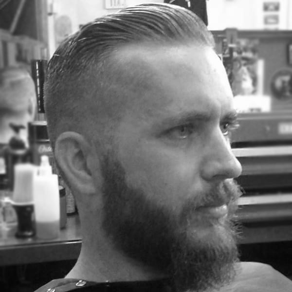 Masculine Mens Comb Over Fade Hairstyle