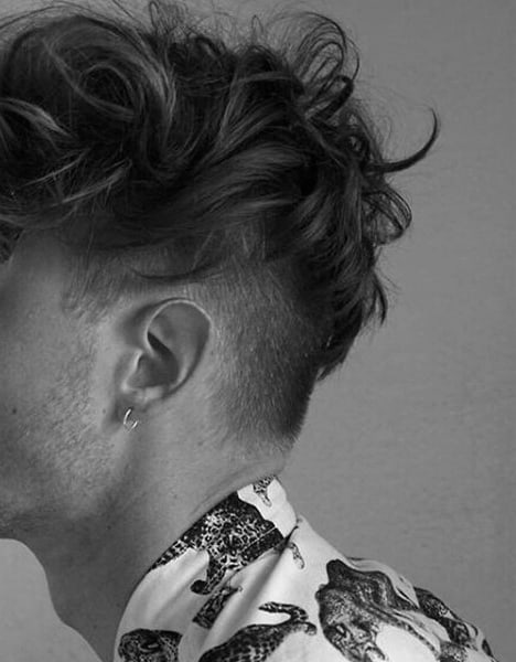 Masculine Mens Curly Undercut Hair