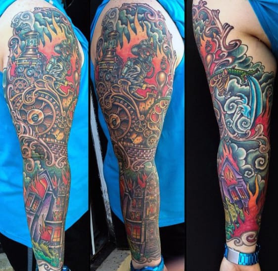 Masculine Men's Firefighting Tattoo Ideas With Axe