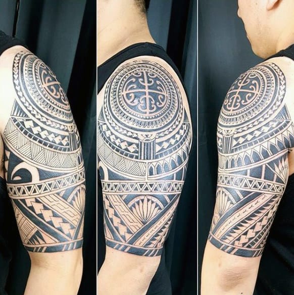 Masculine Mens Tribal Half Sleeve Tattoo Designs
