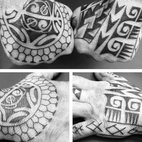 Masculine Mens Tribal Hand Tattoo Design Inspiration