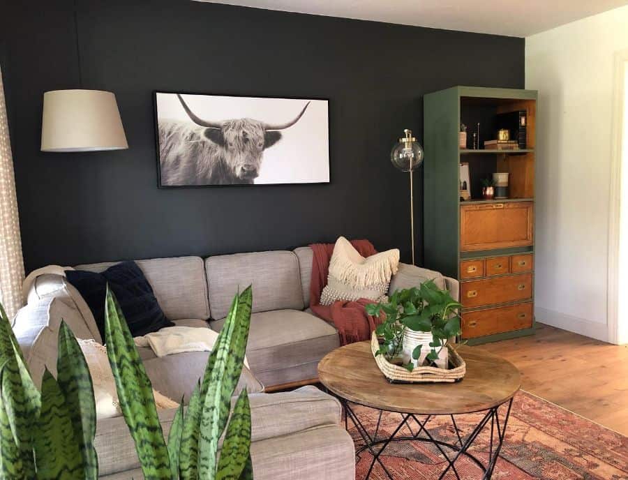 masculine vintage mid-century modern living room 