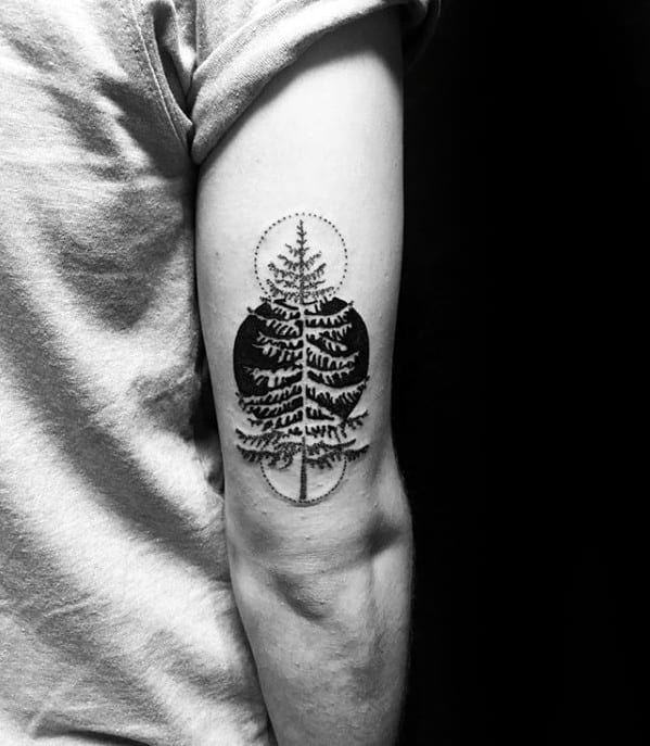 Masculine Negative Space Tree Guys Simple Tattoo Ideas